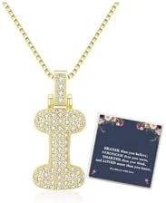 Sweet Hip-hop Letter Brass Cubic Zirconia Inlay Pendant Necklace Box Chain Unisex