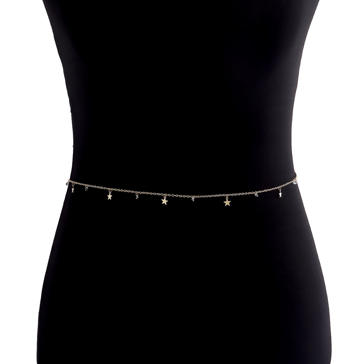 Minimalist Punk Geometric Star Cubic Zirconia Alloy Waist Chain for Women