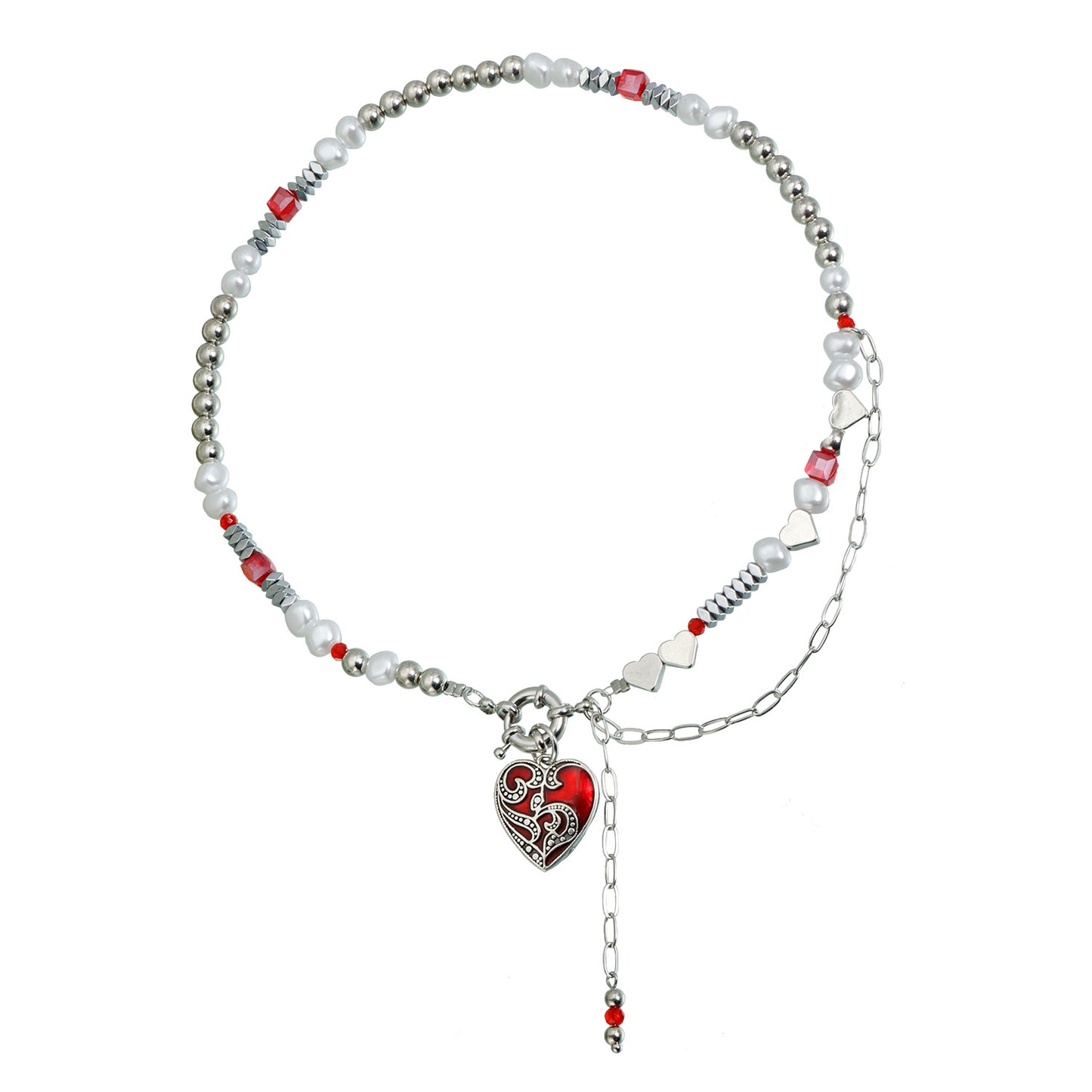 Sweet Streetwear Heart Geometric Alloy Plated Necklace for Women
