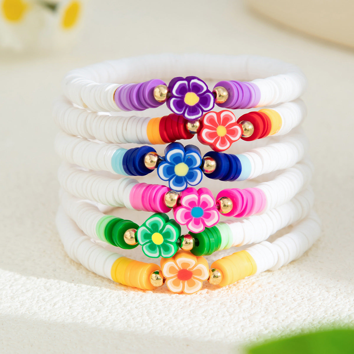 Bohemian Vintage Floral Plated Resin Bracelet for Women