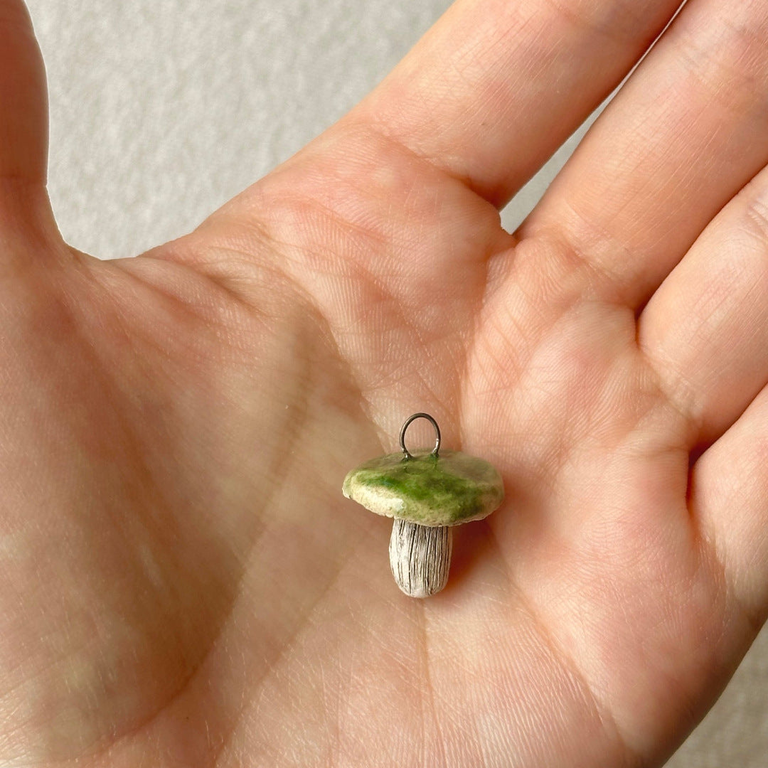 Vintage 18K Gold Plated Brass Drip Oil Mushroom Charm Bar