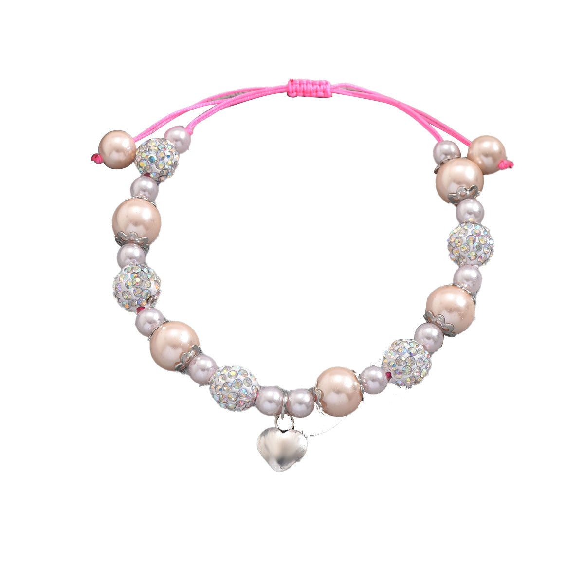 Pulsera minimalista de perlas para mujer con diseño de corazón geométrico, cuentas de piedra natural, brazalete tejido a mano para uso diario