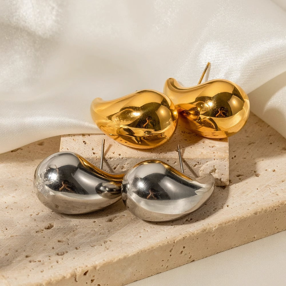 Minimalist Geometric Drop Earrings in Polished Copper with Plated Finish, Versatile and Elegant Ear Jewelry