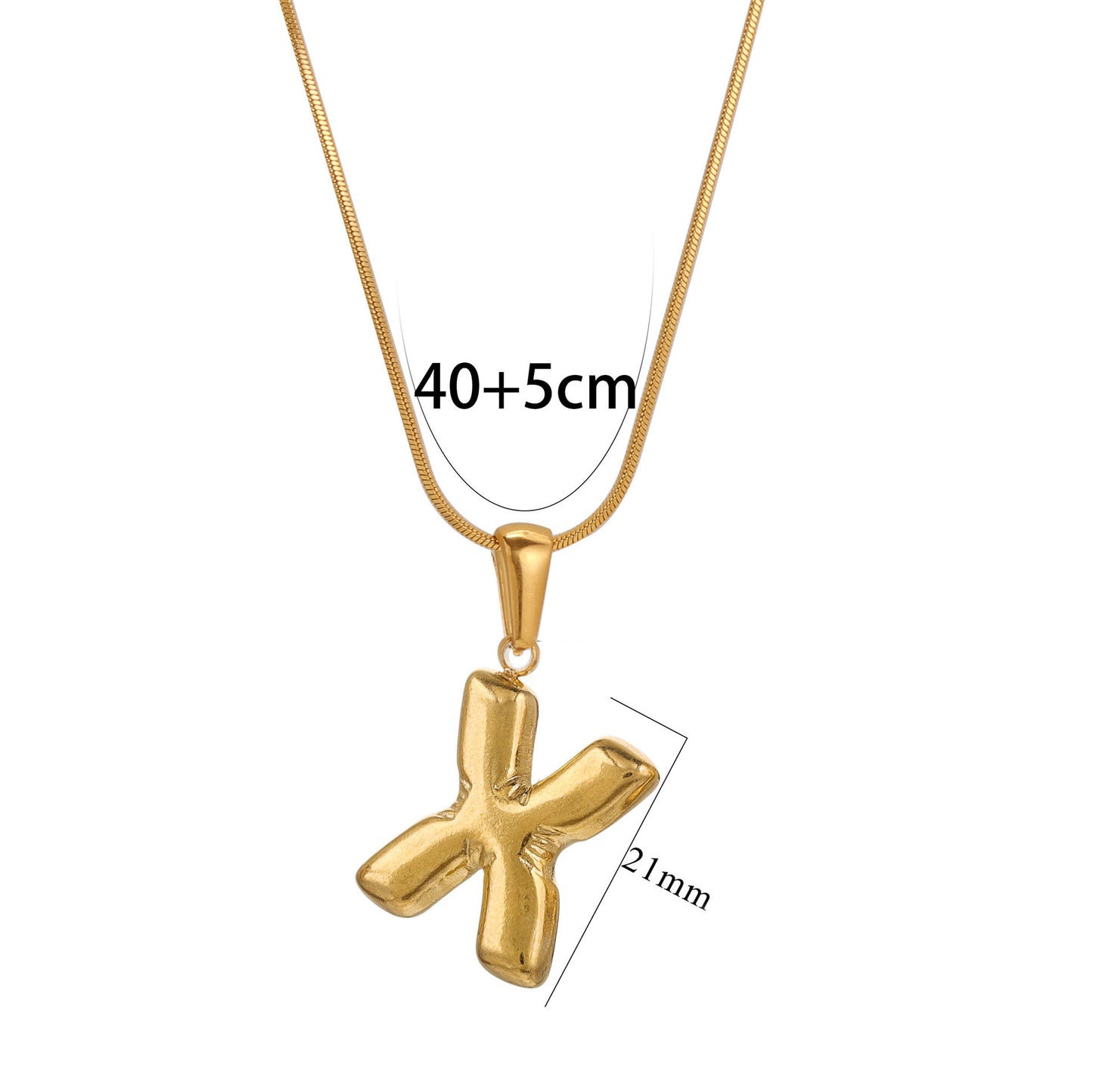 Collana con Pendente Rotondo Minimalista con Lettera per Donna e Uomo Acciaio Inossidabile con Placcatura in Oro 18K Design Geometrico Lucidato Ispirato ai Palloncini
