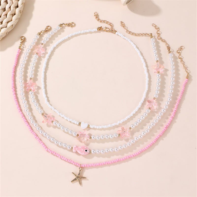Collana Pendente Farfalla Minimalista per Bambini con Fiocco, Ciondolo in Resina e Finitura Verniciata su Catena di Perline