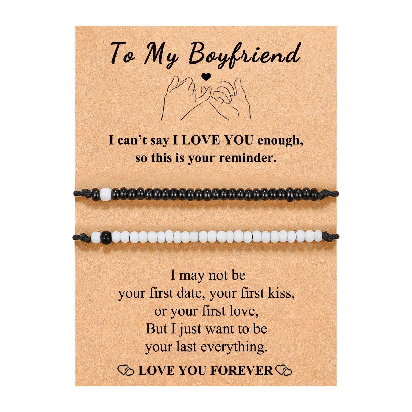 Minimalist Geometric Acrylic Beaded Bracelet Set with Morse Code I Love You Design for Couples