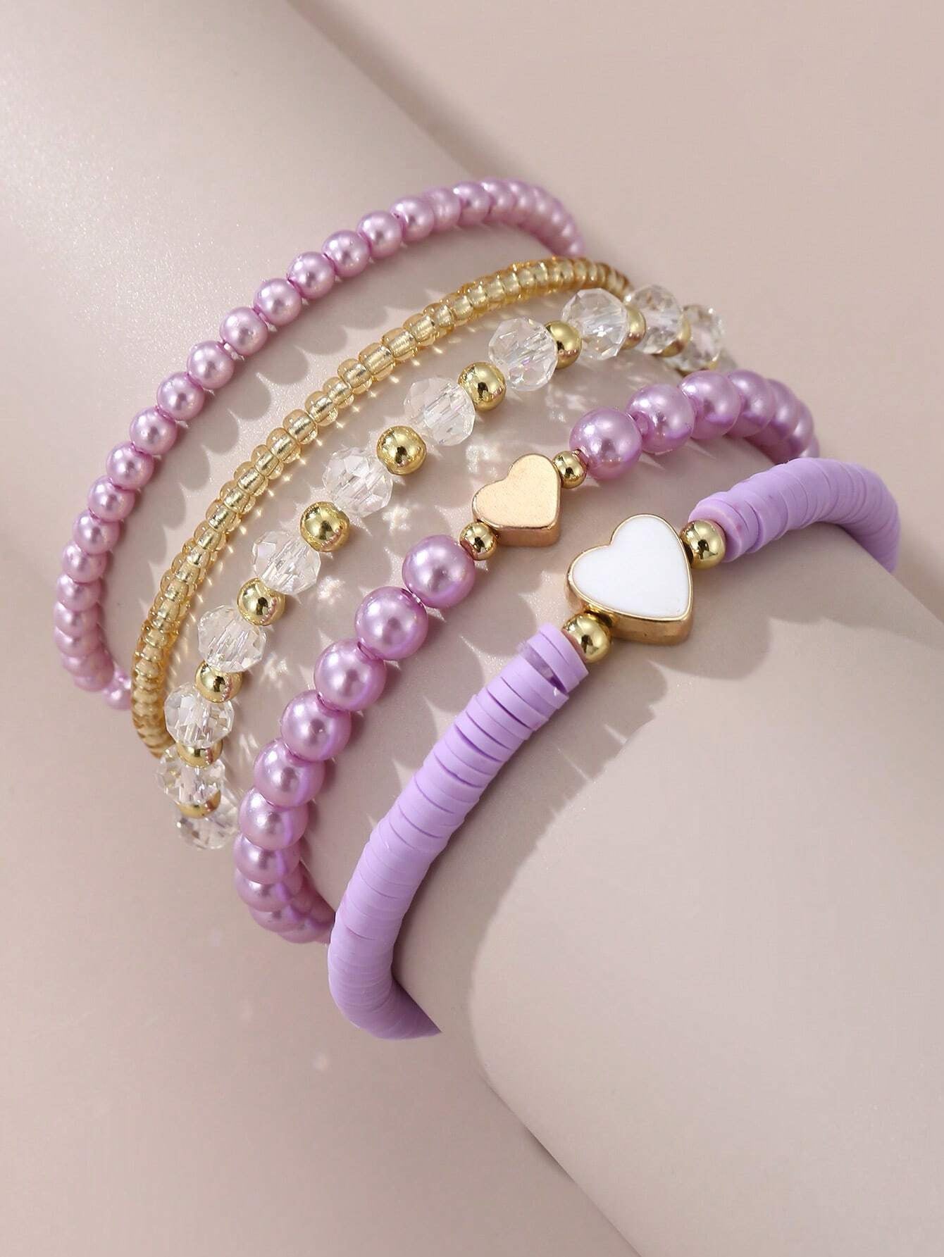 Set di braccialetti bohémien con perline per bambini - Braccialetti dell'amicizia regolabili e colorati con perline di rame e design a forma di cuore