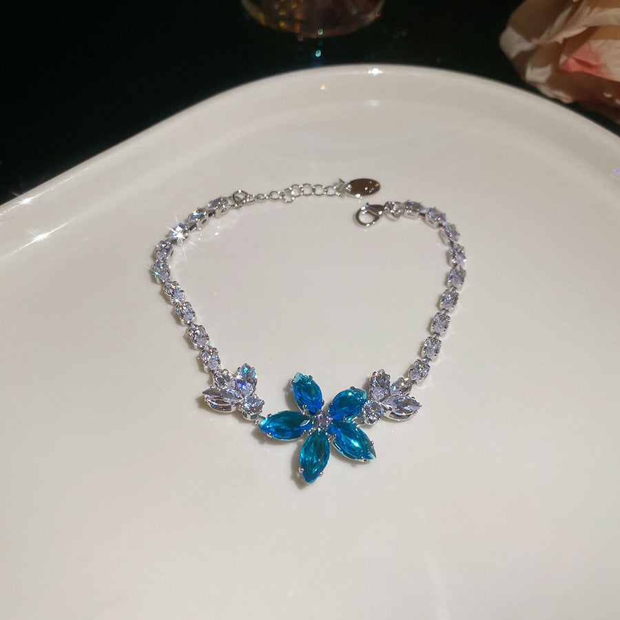 Luxury Elegant Geometric Alloy Plated Bracelet with Cubic Zirconia for Women