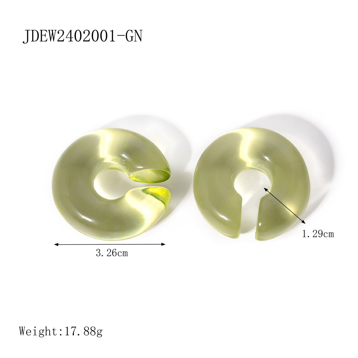 Minimalist Sweet Geometric Drip Oil Resin C-Shape Clip-On Earrings for Women