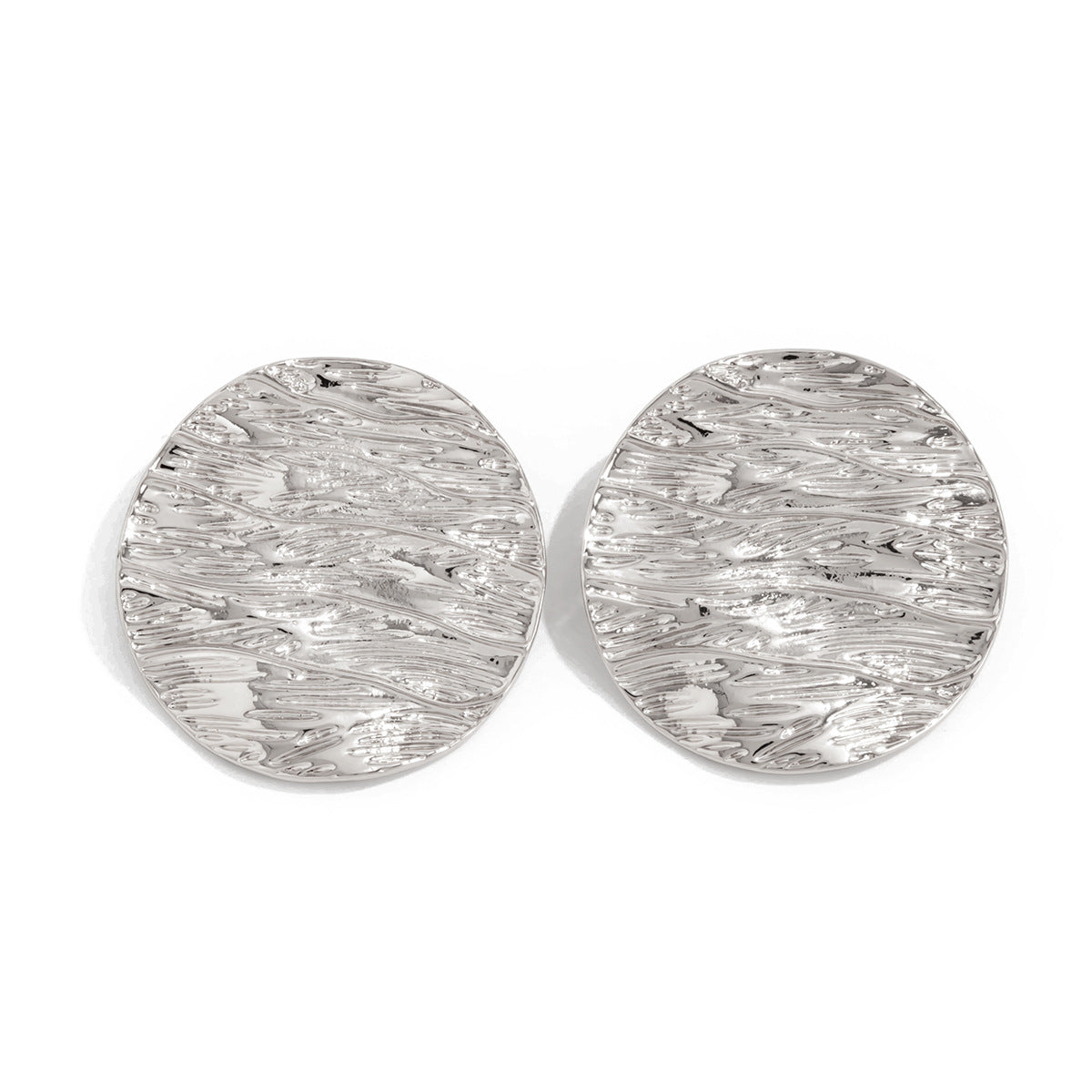 Creative Liquid Lava Wrinkled Heart Geometric Alloy Plated Earrings for Women