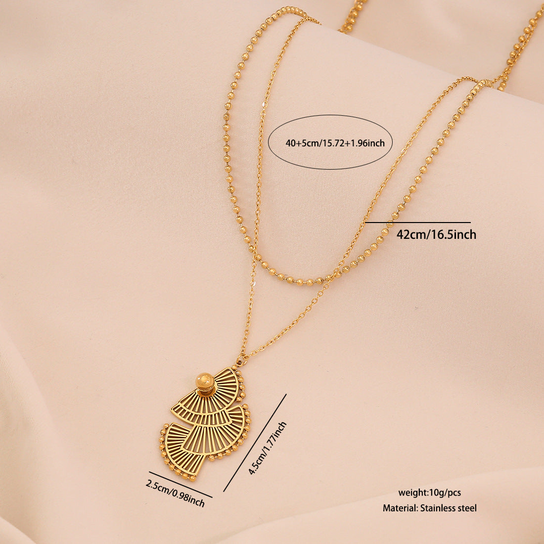 Fashionable Floral Stainless Steel Pendant Necklace with Plated Finish for Women O-Chain Collarbone Jewelry