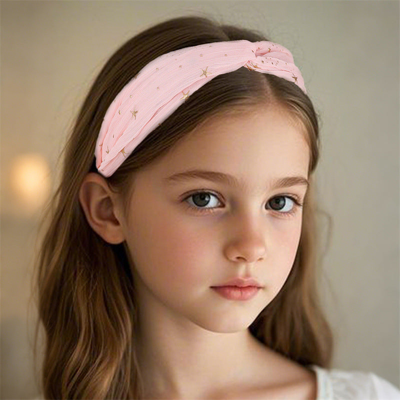 Fascia per capelli in maglia a forma di personaggio dei cartoni animati con strass, per bambini, in misto lana di alta qualità, intrecciata, per autunno e inverno