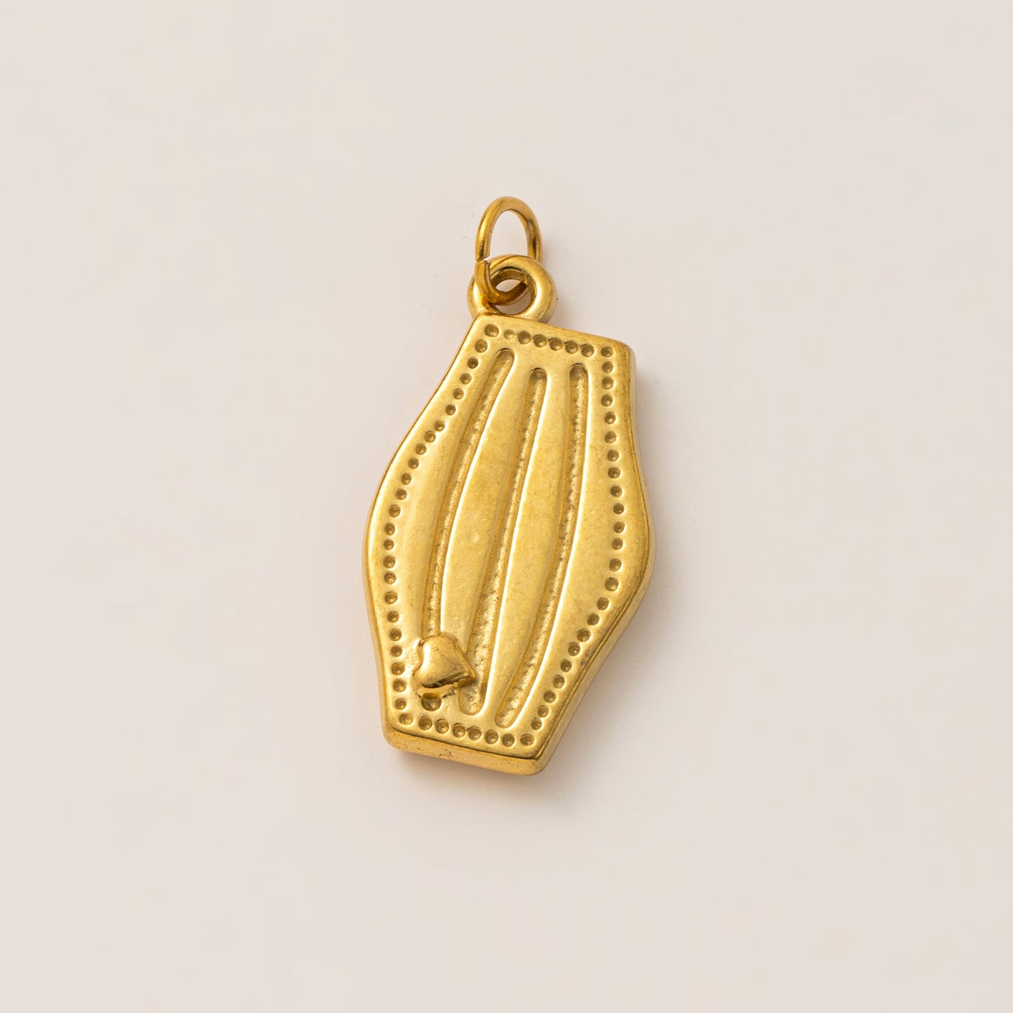 Vintage 18K Gold Plated Stainless Steel Moon Charm Bar PVD