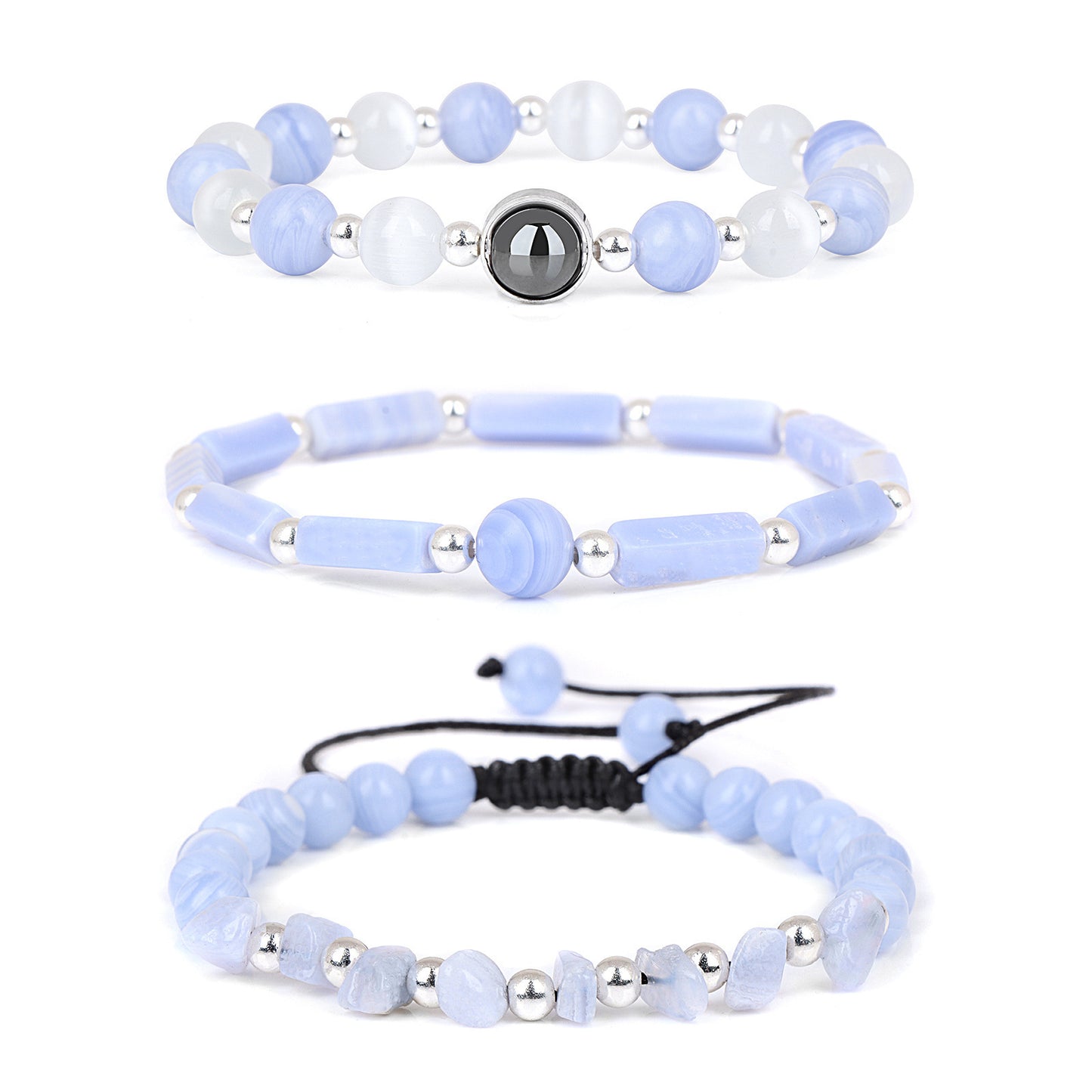 Vintage Geometric Crystal Beaded Bracelet Set Handmade Woven Jewelry Unisex