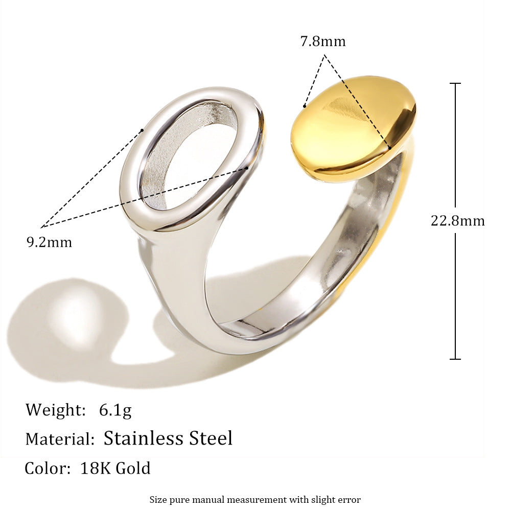 Anello Minimalista Geometrico da Donna in Acciaio Inossidabile Placcato Oro 18K