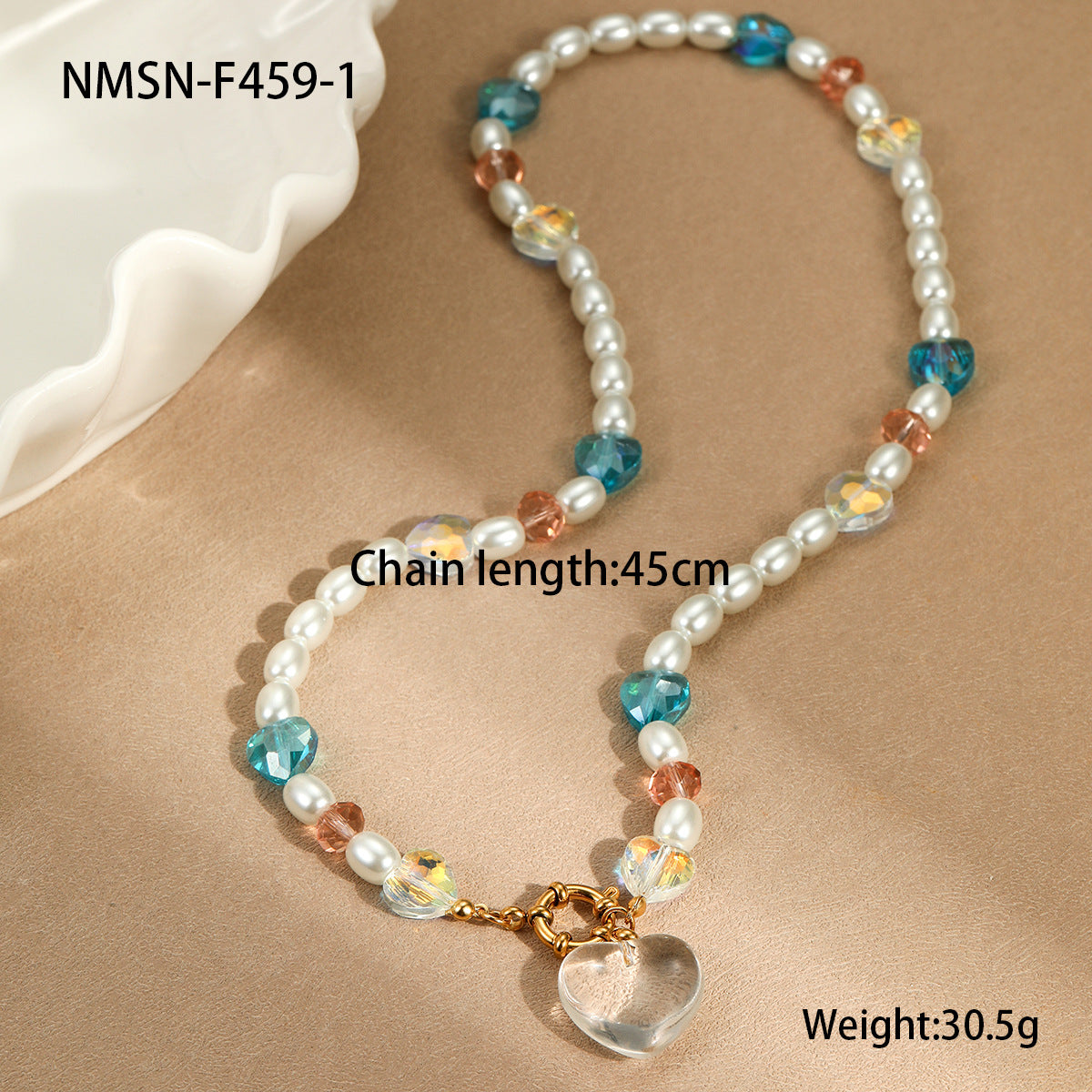 Sweet Heart-Shaped Stainless Steel Pendant Necklace with Electroplated Finish for Women, Fashionable Office Wear Style