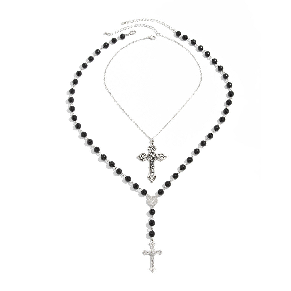 Gothic Vintage Cross Pendant Zinc Alloy Plated Necklace for Women