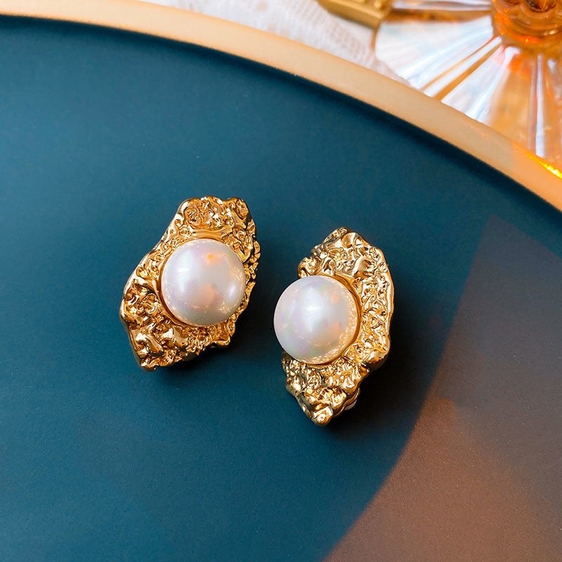 Orecchini a perno da donna vintage geometrici in lega con intarsi di strass, eleganti, artistici e retrò