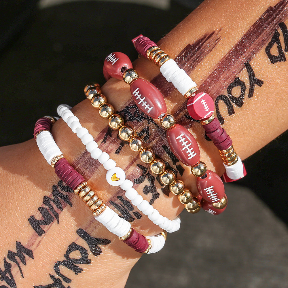 Geometric Round Resin Acrylic Bracelet Set for Men and Women