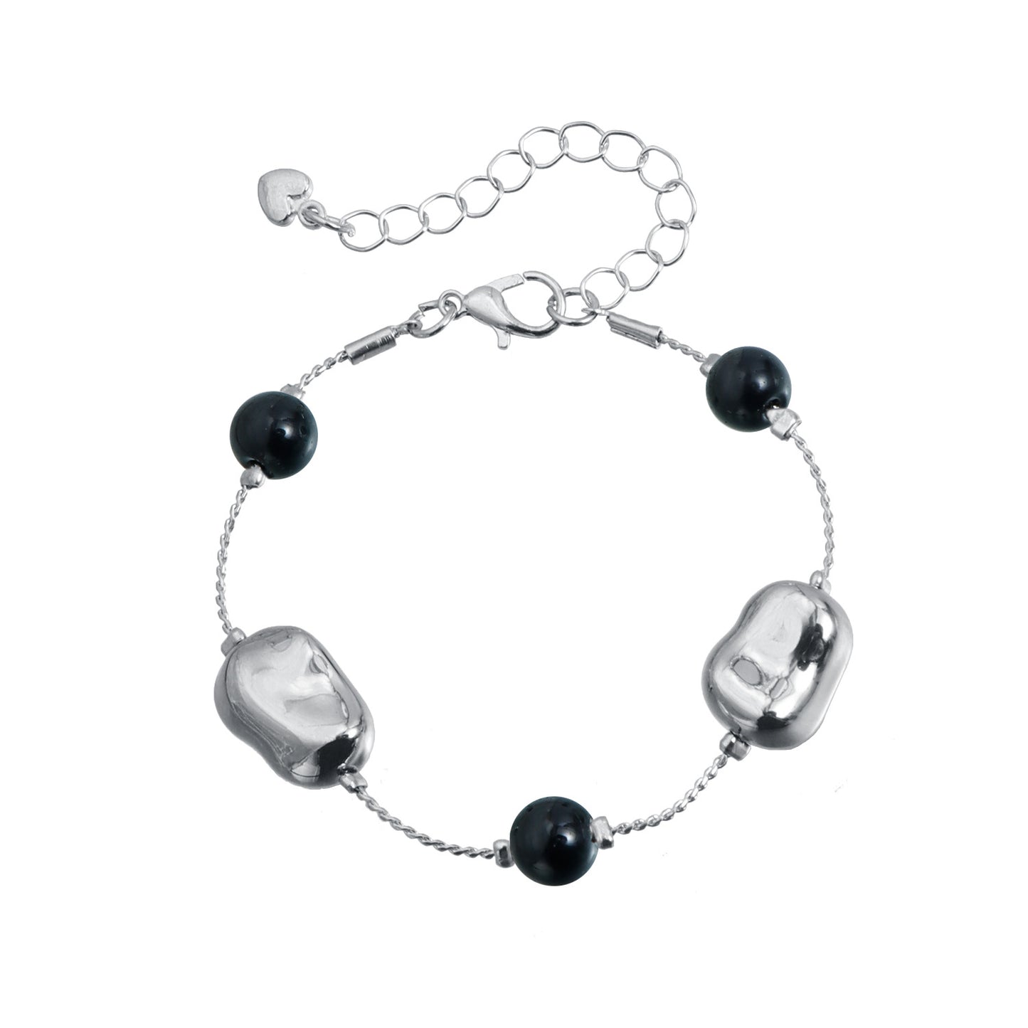 Casual Irregular Geometric Gold Bean Pearl Plated Alloy Multi-layer Long Necklace for Women