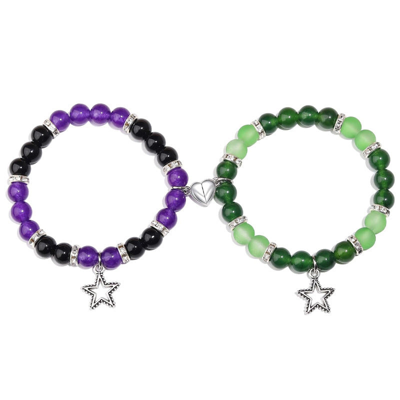 Sweet Heart Animal Shape Alloy Rhinestone Charm Bracelet for Couples