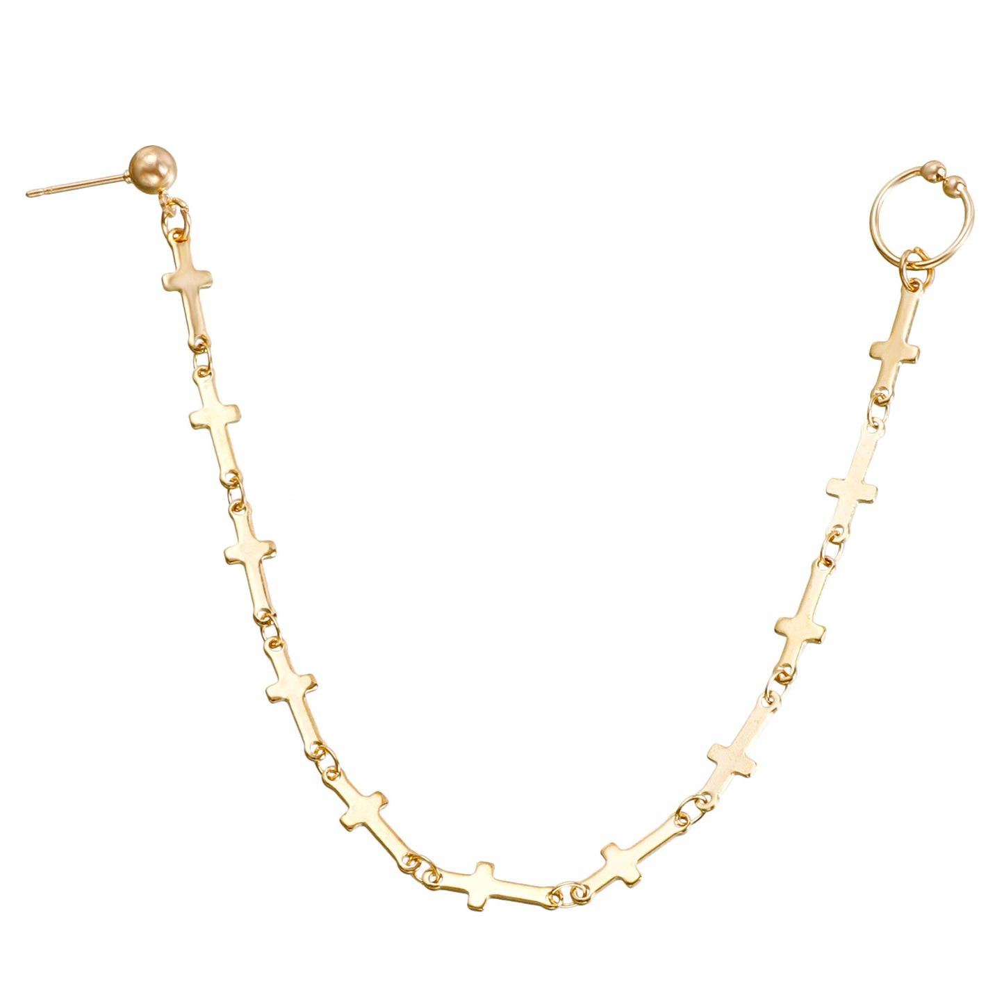 Ethnic Geometric Cross Plated Alloy Nose Ring for Unisex