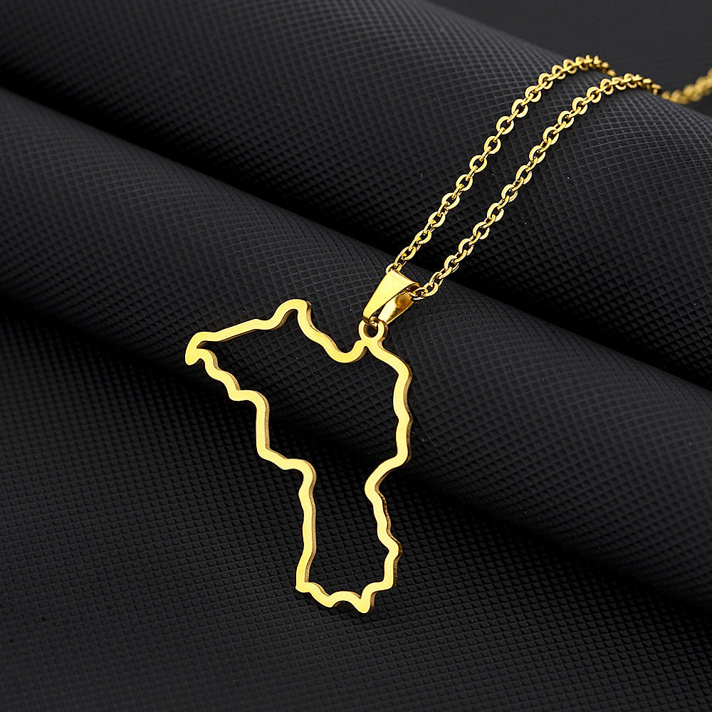 Collana con Pendente Geometrico Vintage in Acciaio Inossidabile con Finitura Smaltata per Uso Unisex