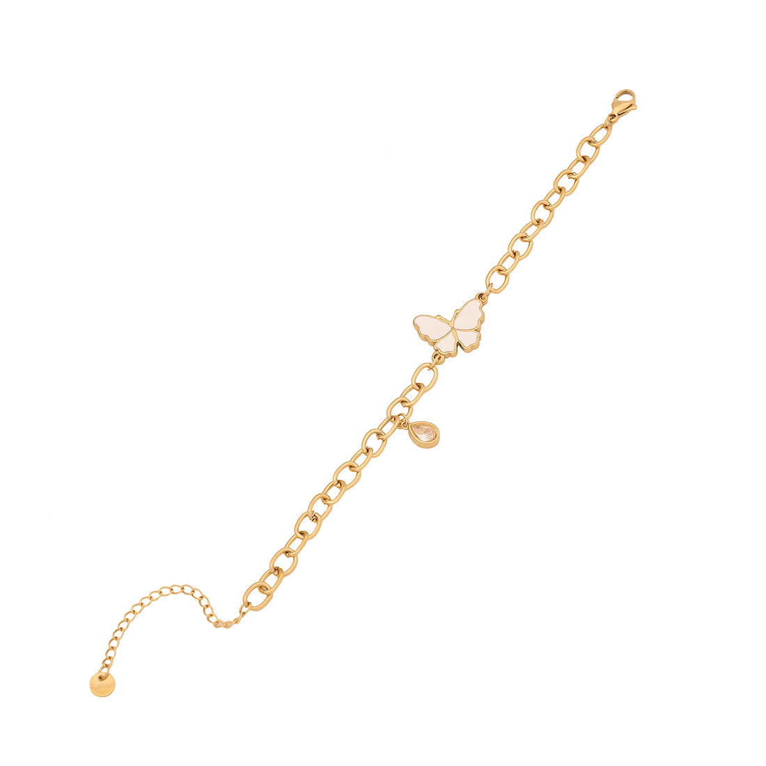 Collana da Donna con Ciondolo a Farfalla Trendy in Acciaio Inox e Finitura Smaltata