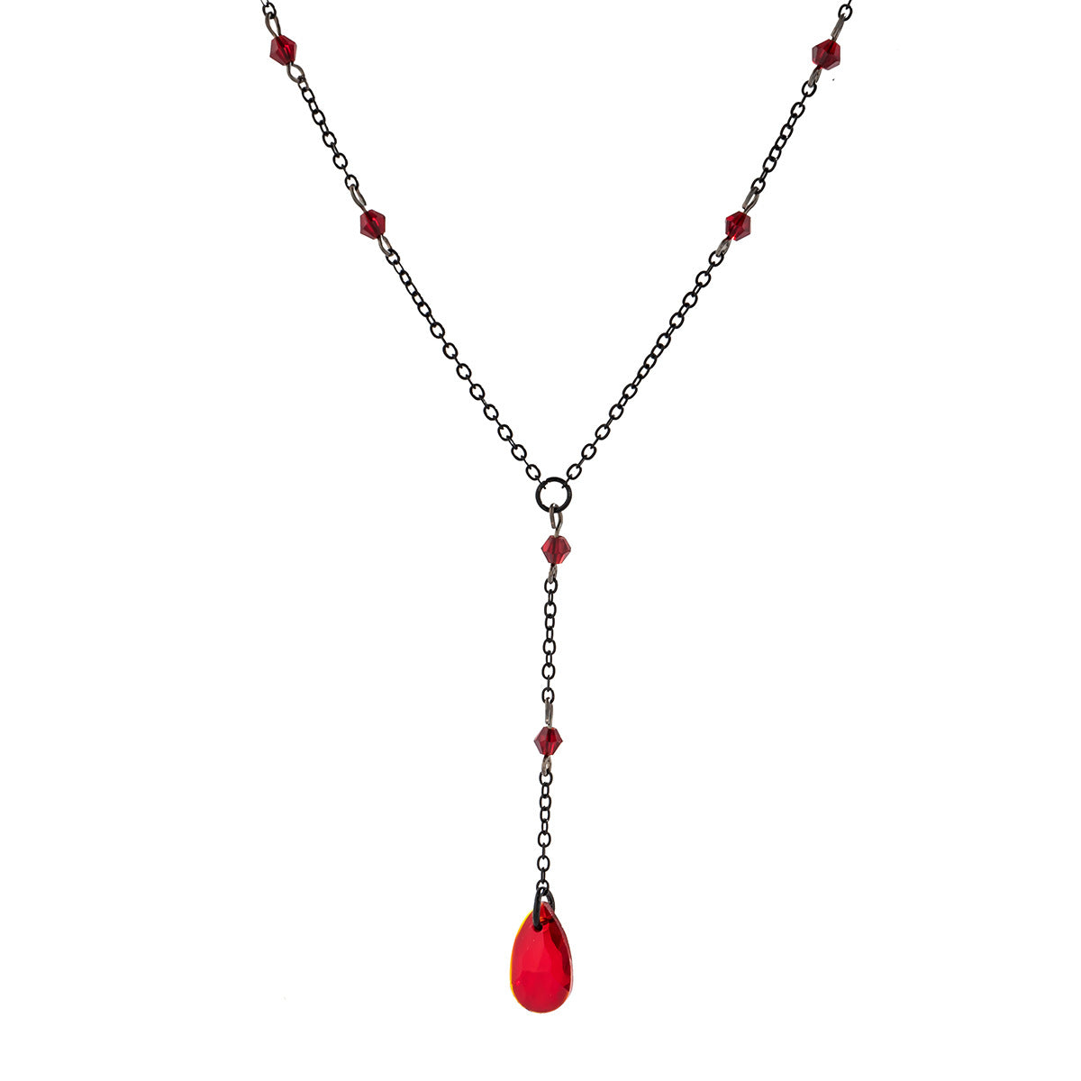 Collana girocollo vintage gotica con lacrime a goccia e nappe da donna, pendente a goccia in metallo galvanizzato su catena a croce