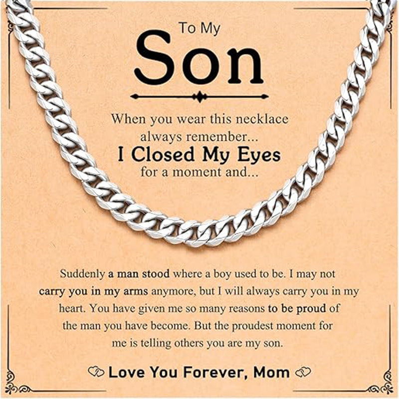 Streetwear Geometric Alloy Cuban Link Chain Necklace for Men