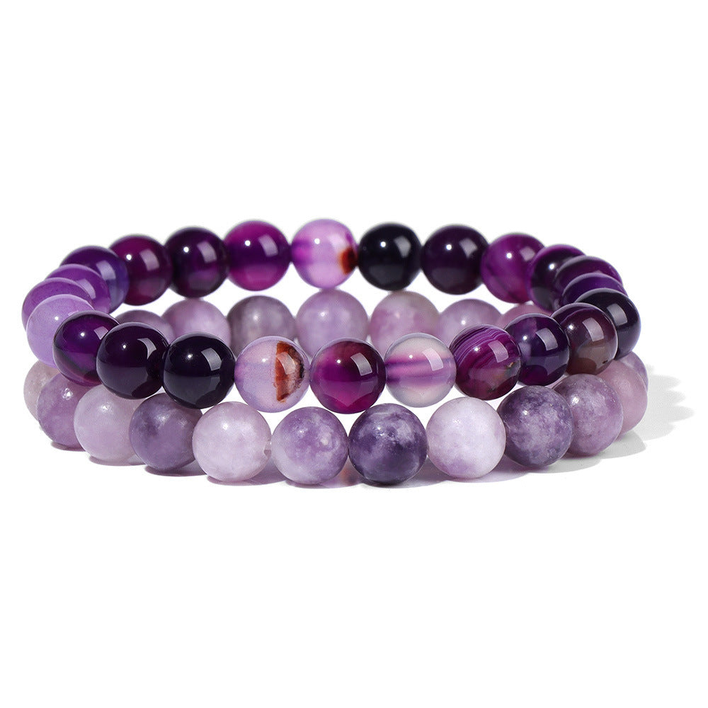 Vintage Business Geometric Natural Gemstone Beaded Bracelet Set for Unisex