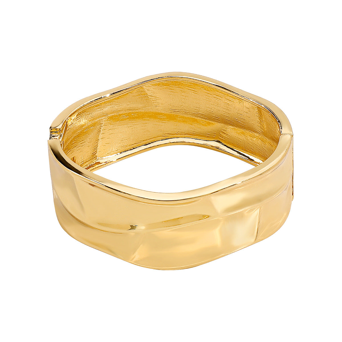 Geometric Wide Cuff Bracelet in Alloy with Plated Finish for Women, Fashionable and Stylish Design