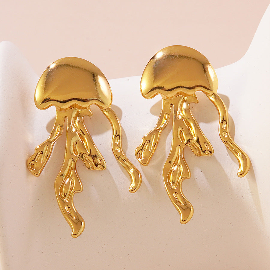 Statement Jellyfish Stainless Steel Stud Earrings for Women