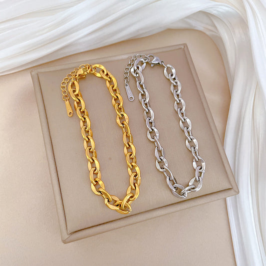 Pulsera Vintage Étnica Bohemio de Acero Titanio con Baño de Oro para Mujer y Hombre