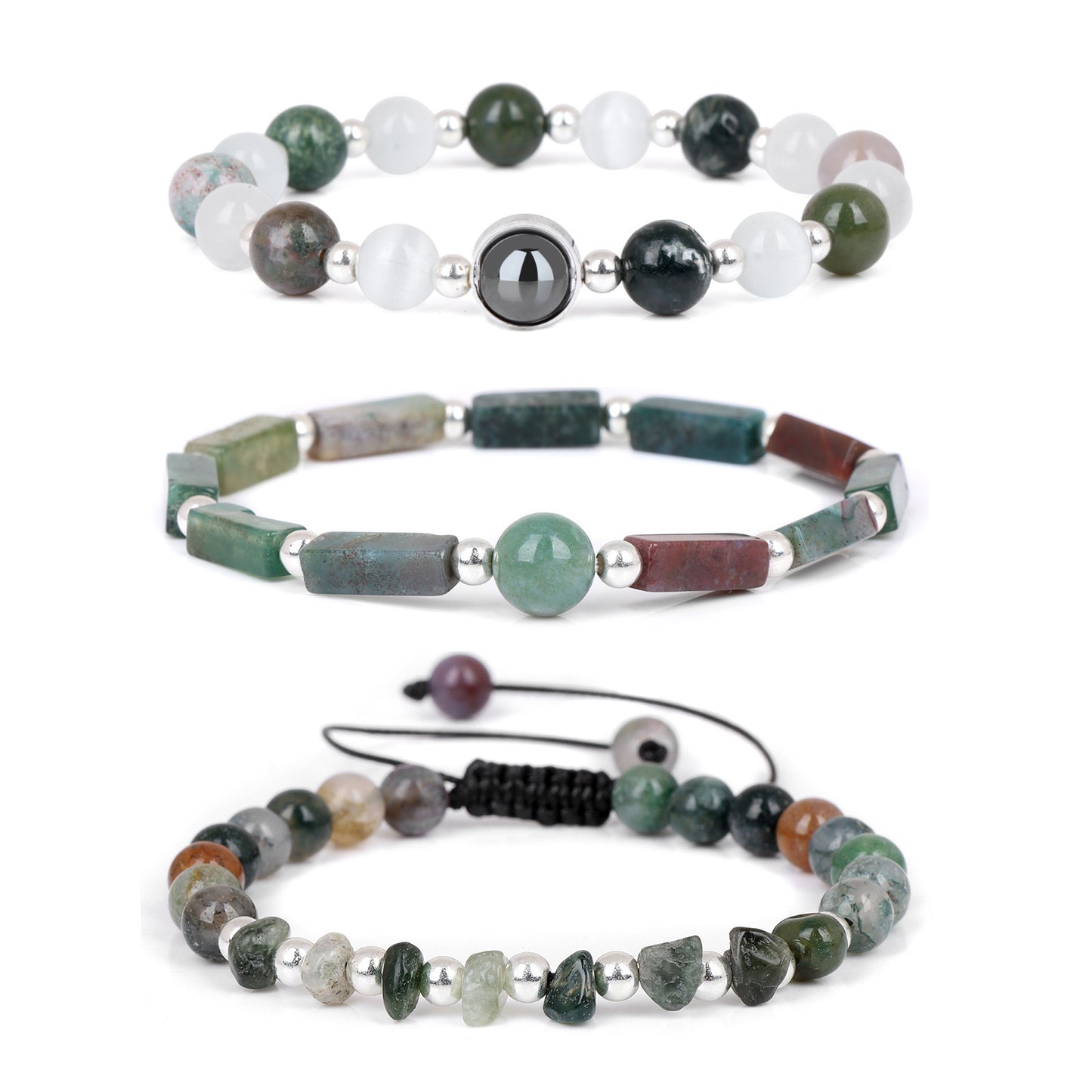 Vintage Geometric Crystal Beaded Bracelet Set Handmade Woven Jewelry Unisex