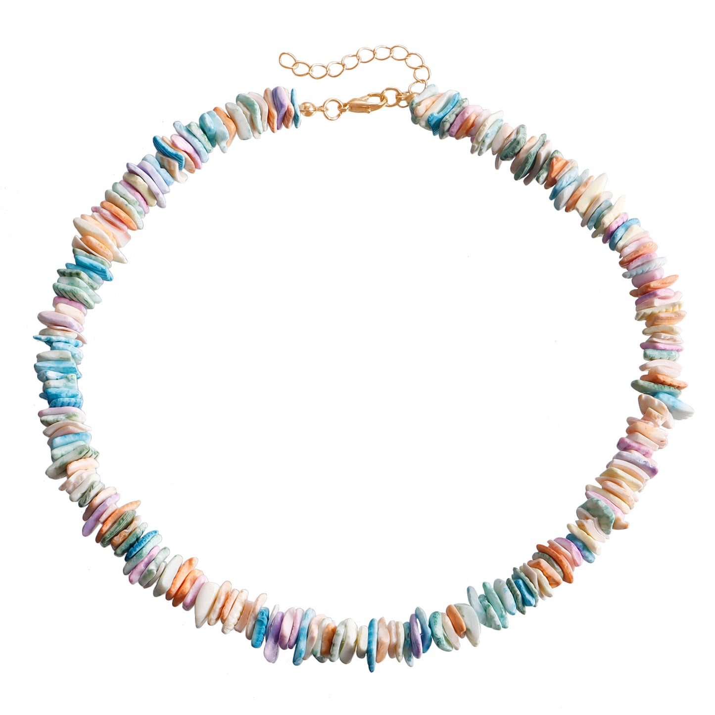 Collar colgante de concha natural irregular minimalista de moda para mujer con acabado chapado y cadena de clavícula
