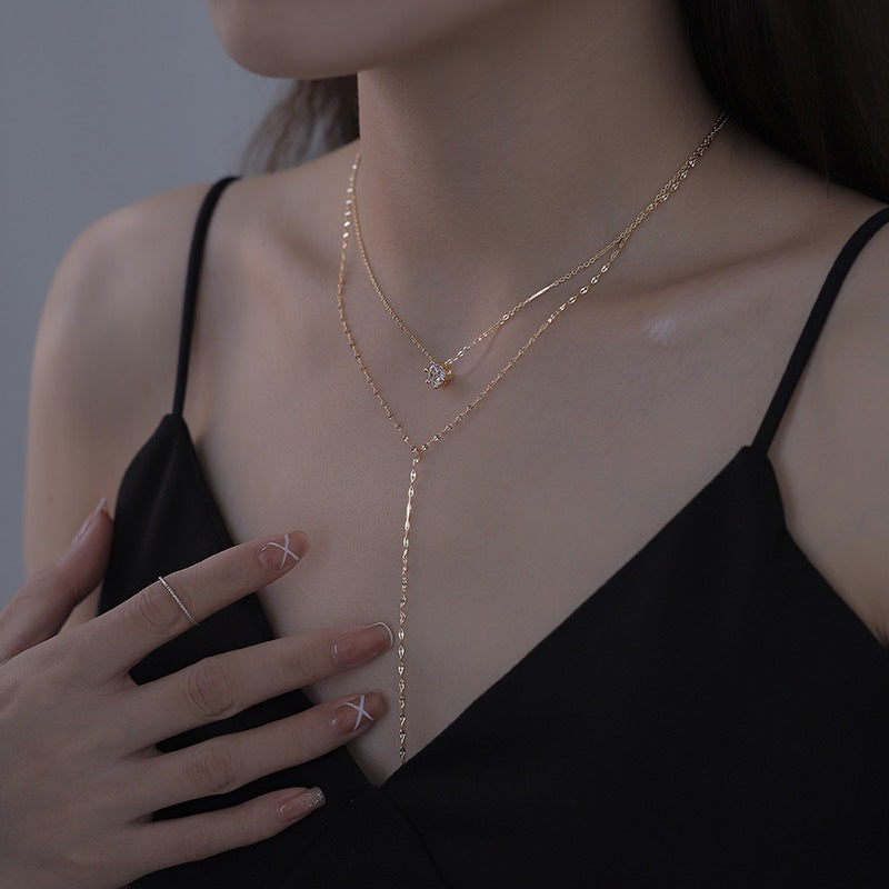 Minimalist Irregular Animal-Shaped Titanium Steel Pendant Necklace for Women with Plated Finish