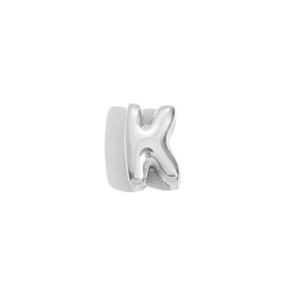 Collana Minimalista con Ciondolo a Lettera da Donna in Acciaio Inox con Placcatura in Oro 18K Design Cavo