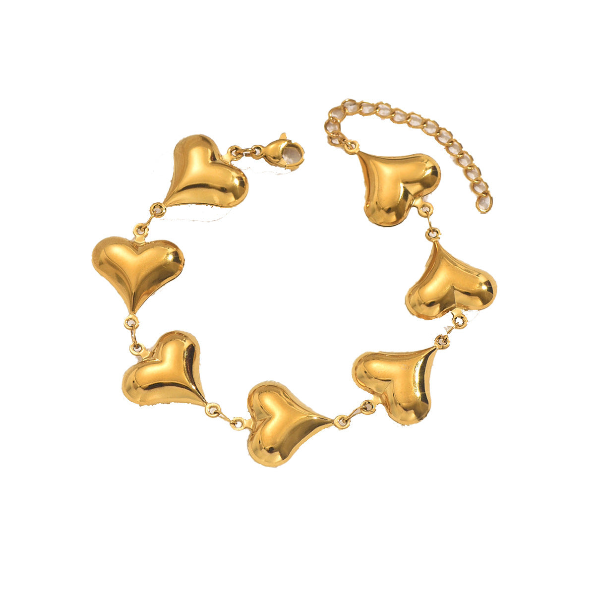 Bracciale da donna placcato in lega di zinco a forma di cuore, dal design minimalista, elegante e versatile
