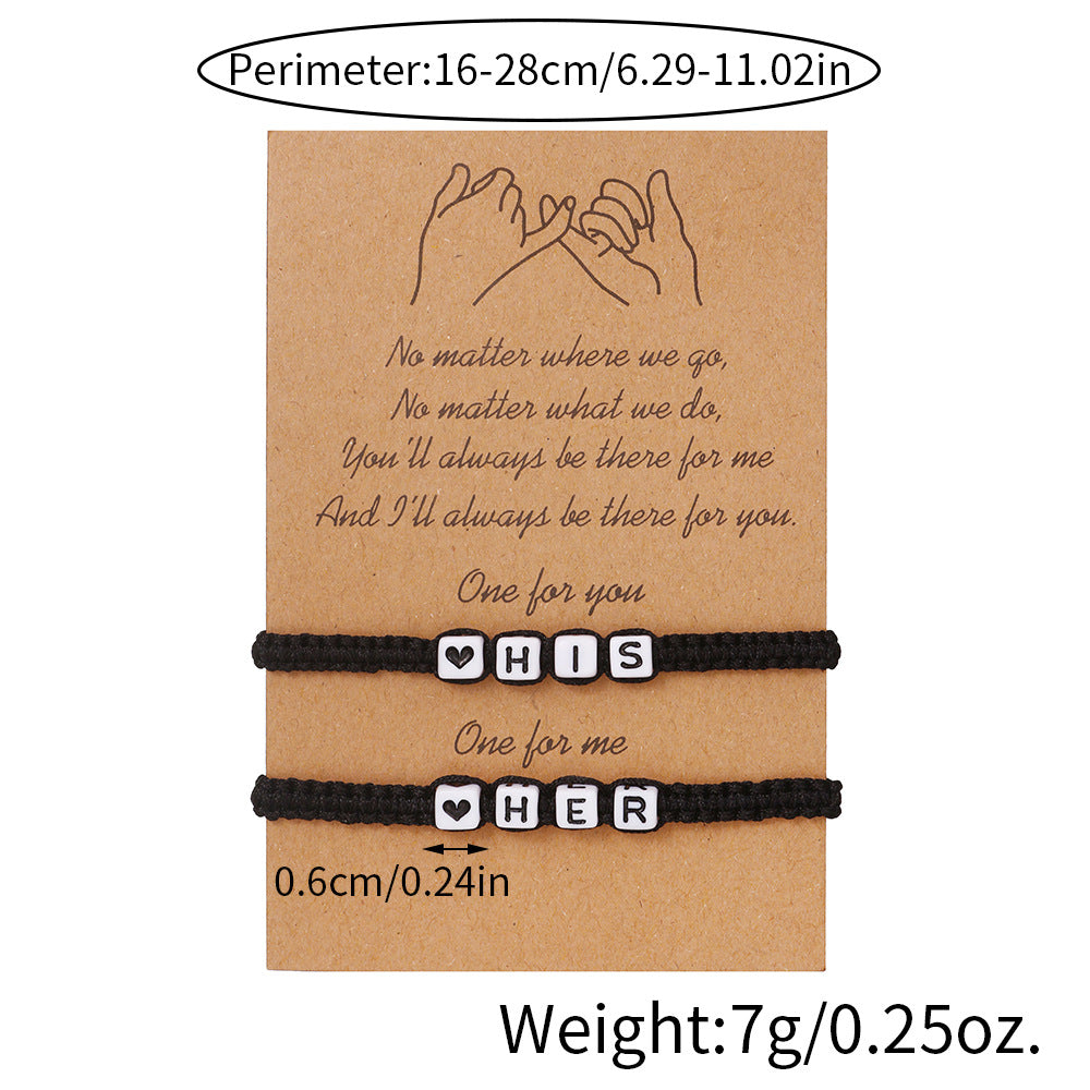 Unisex Geometric Letter Acrylic DIY Charm Bar Bracelet