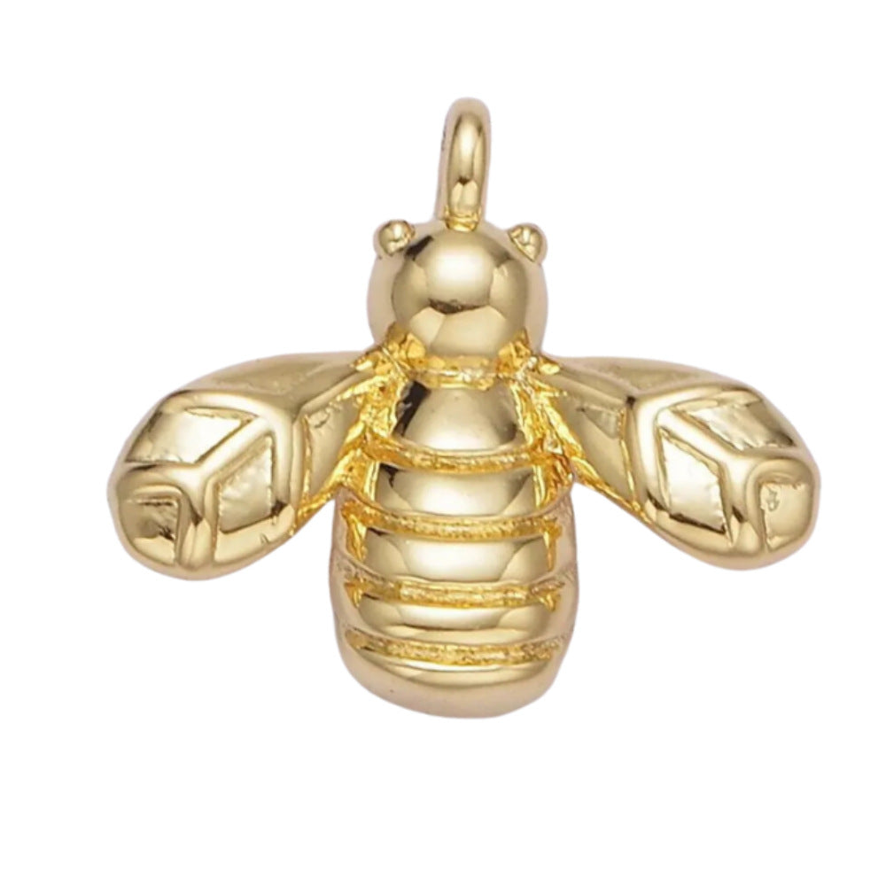 Vintage Cartoon Animal Brass 18K Gold Plated Drip Oil Pendant Charm Bar