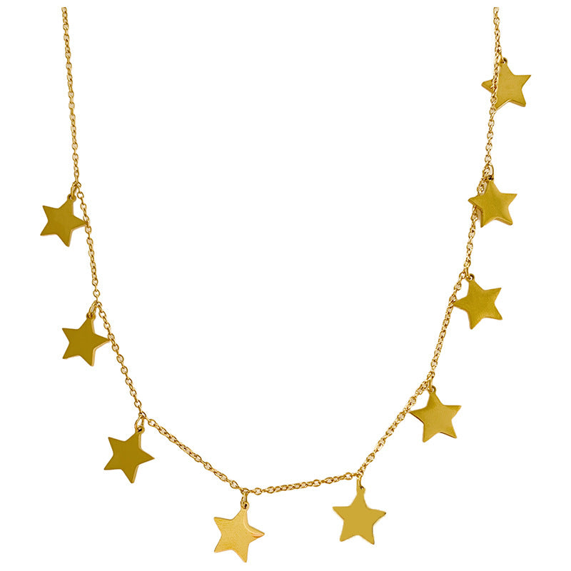 Gold Plated Titanium Steel Star Necklace