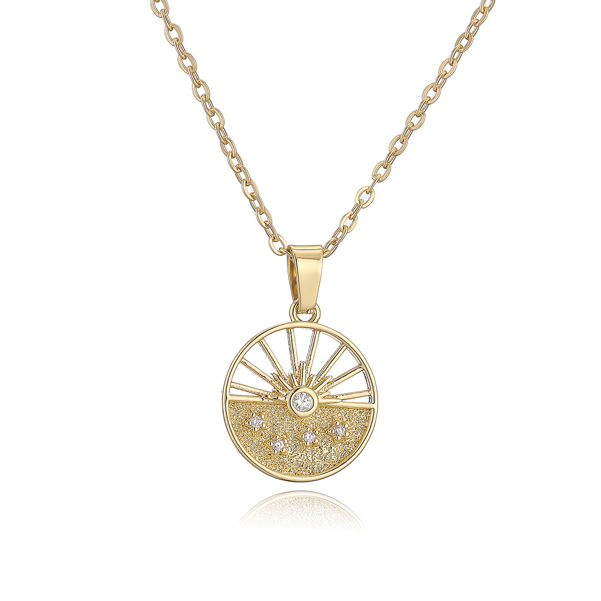 Minimalist Geometric Pendant Necklace for Women, Copper Base with Real Gold Plating, Irregular Shape Statement Collarbone Chain