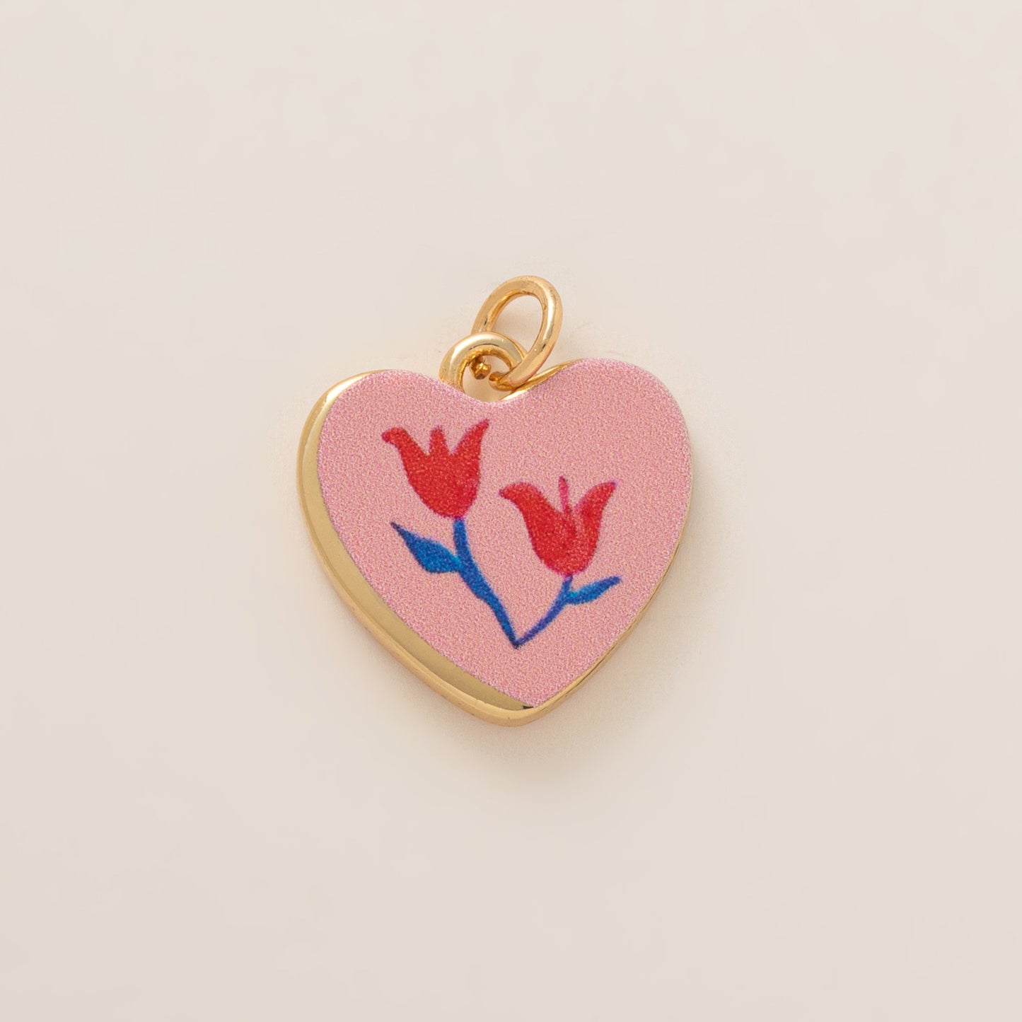 Elegant 18K Gold Plated Square Floral Brass Charm Bar for Women