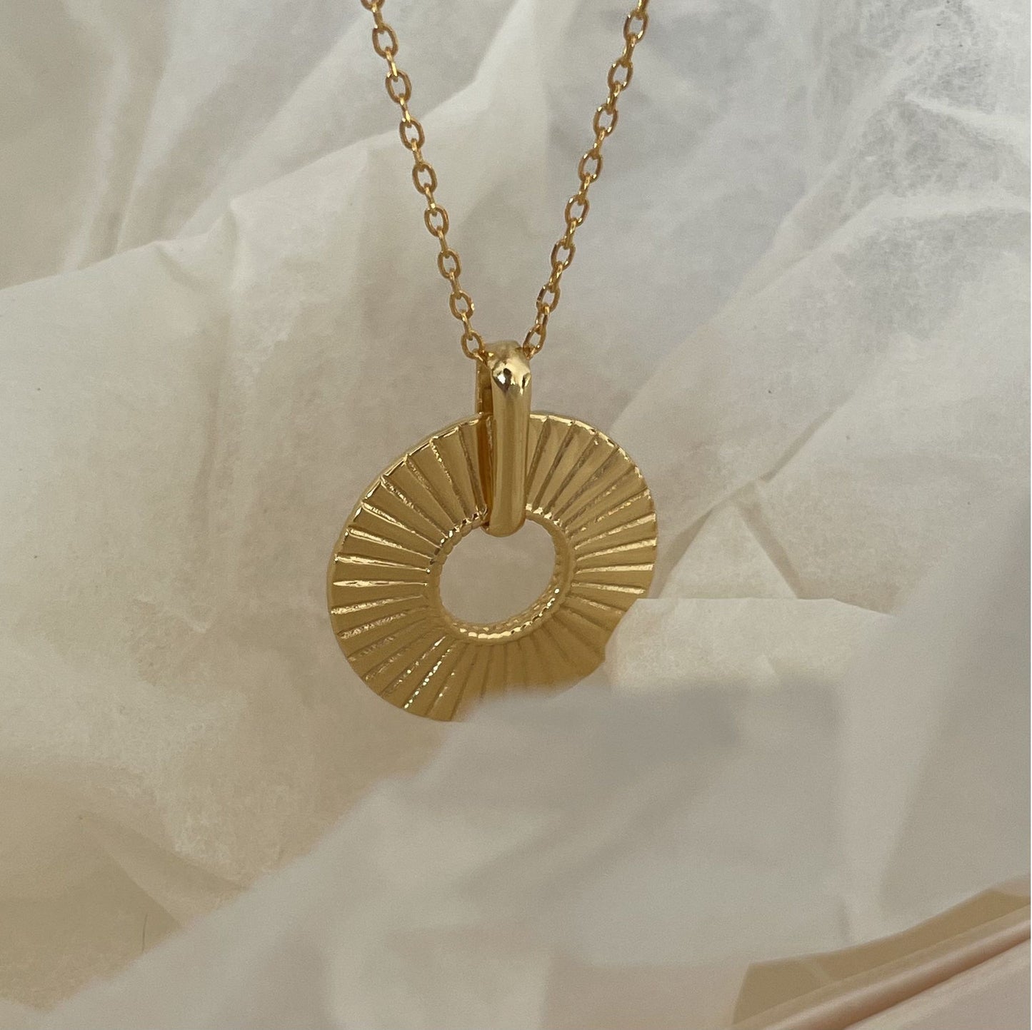 Collana Pendente Rotondo Geometrico Minimalista in Argento Sterling 925 con Catena a Sfera per Donna