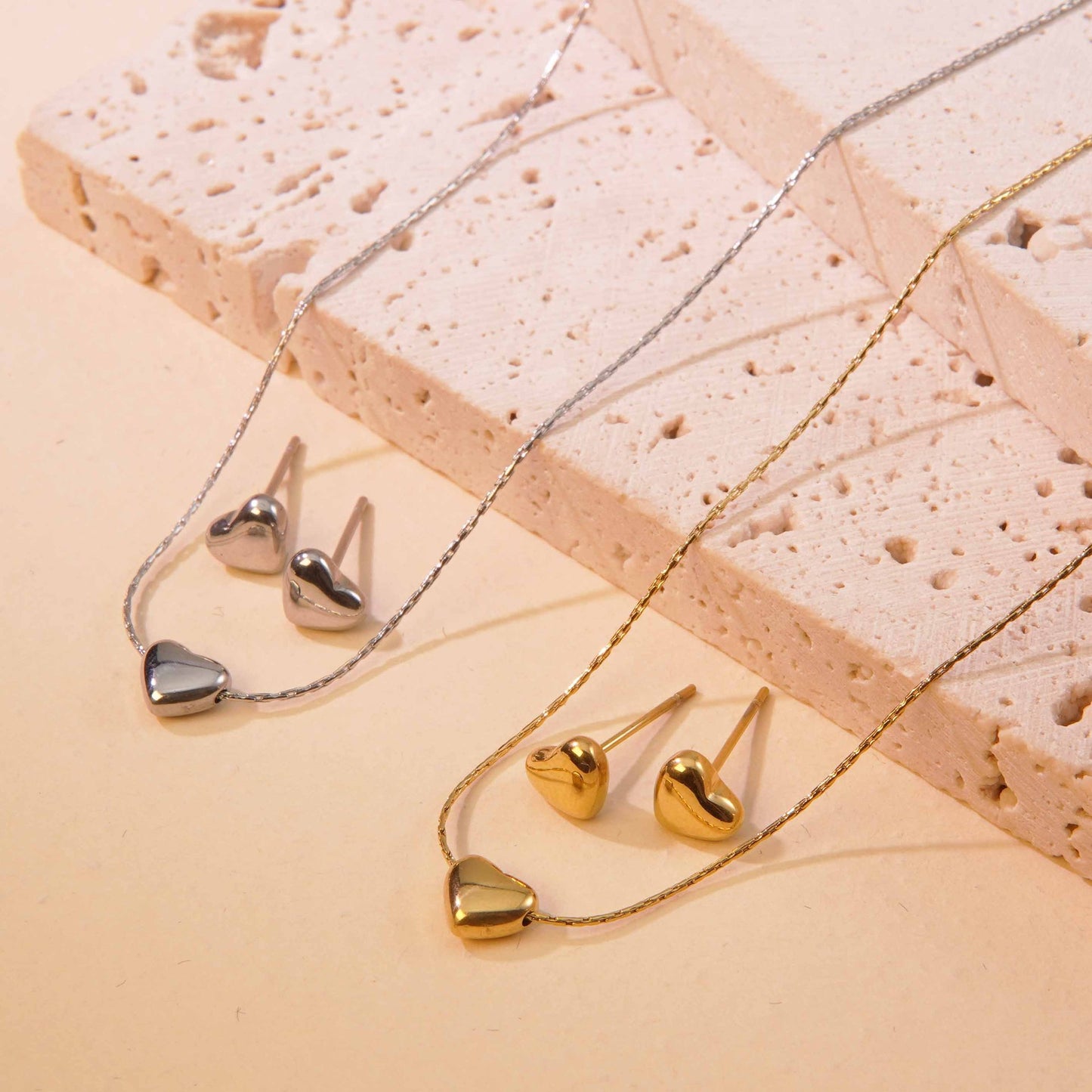 Minimalist Sweet Heart Titanium Steel Plated Necklace for Women