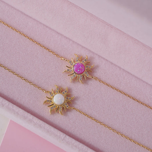 Collar Colgante de Ópalo Geométrico Artístico Retro con Circonitas Microengastadas en Cadena de Cobre para Mujer