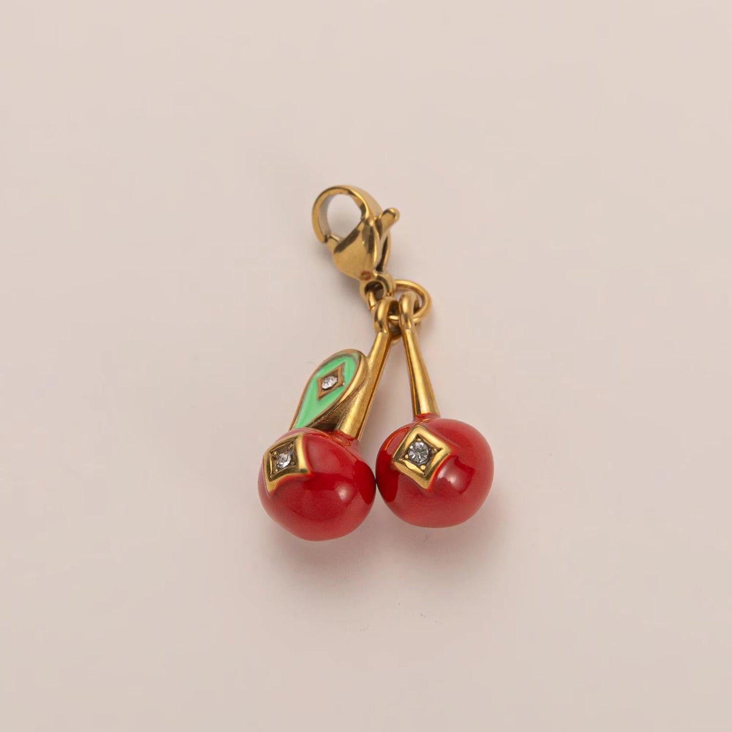 Vintage Stainless Steel PVD Gold Plated Mushroom Pendant Charm Bar