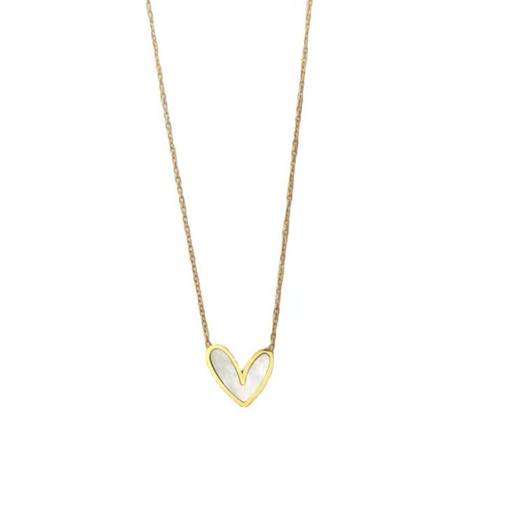 Minimalist Heart-Shaped Titanium Steel Pendant Necklace for Women with Plated Finish and O-Chain