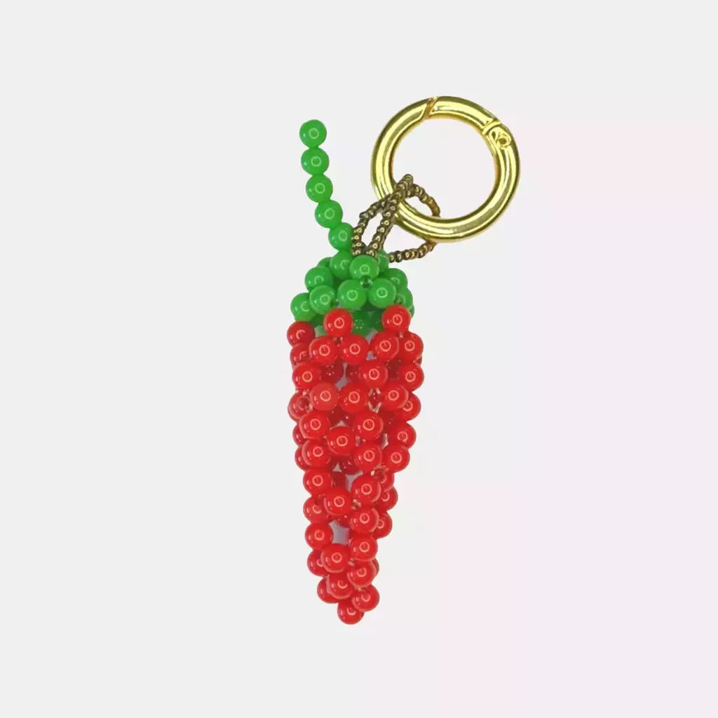 Barra con Charm a Sfera Vintage Placcata Oro 18K in Lega, Serie Frutta
